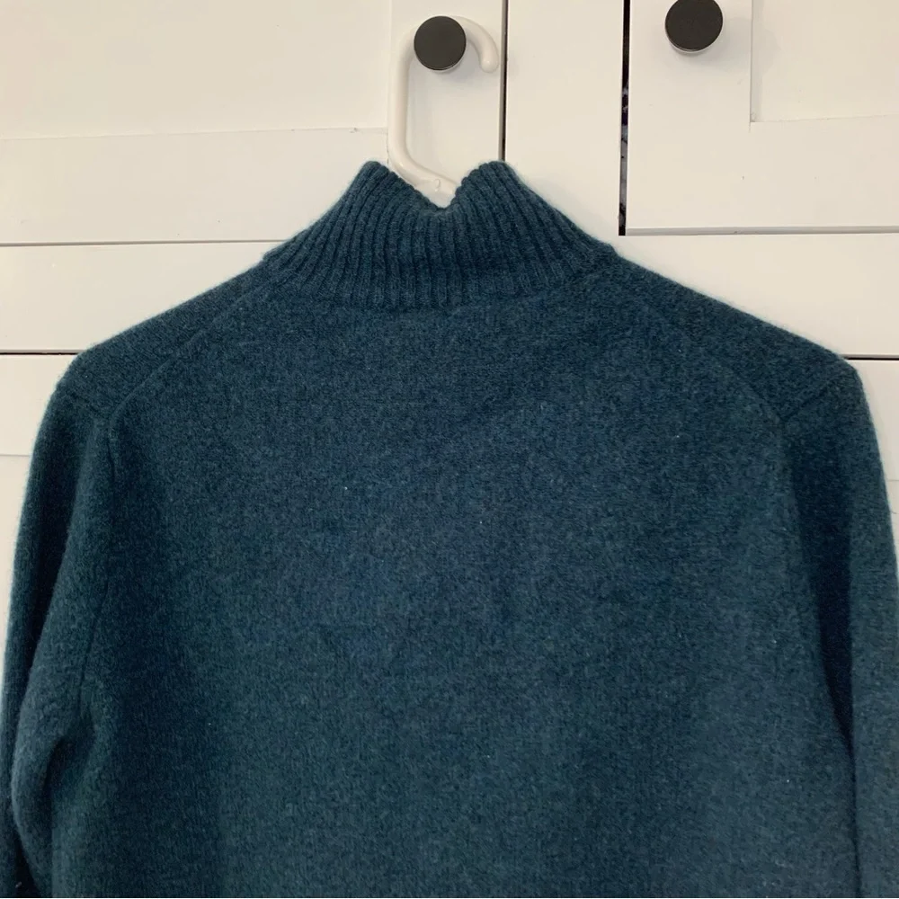 J.Crew Green Lamb’s Wool Half Zip Up Sweater Size Medium